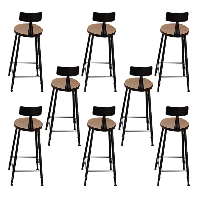 Solid Wood Dining Stools Contemporary Bar Stools with Footrest