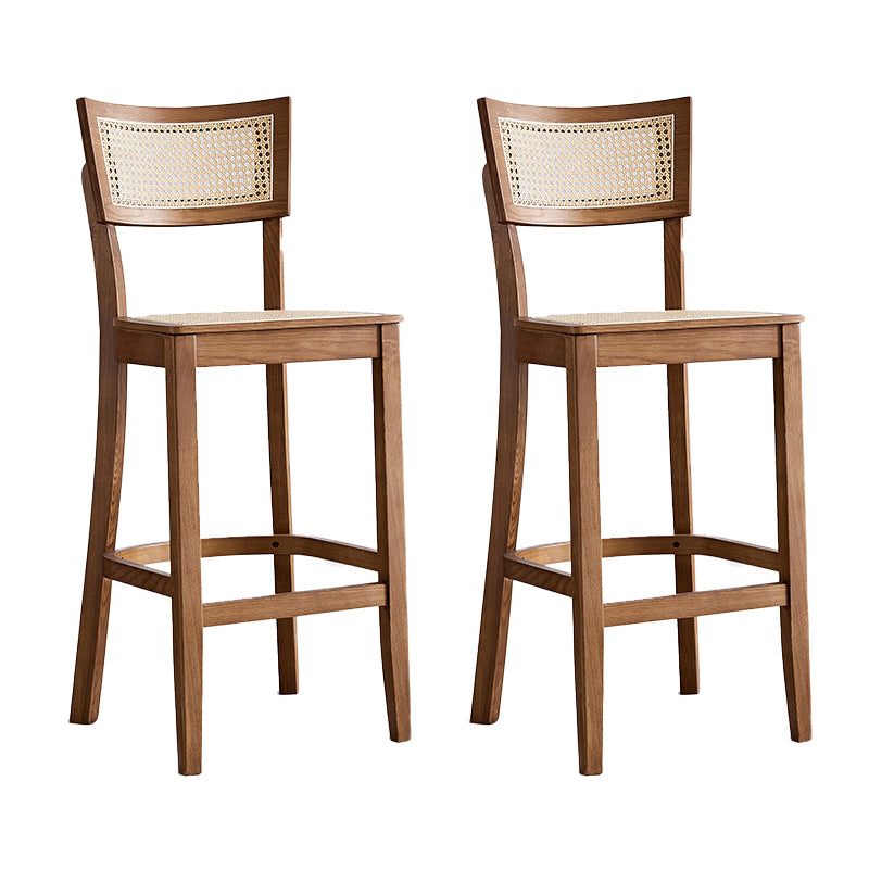 Solid Wood Living Room Barstool  Contemporary Rattan Bar Stool