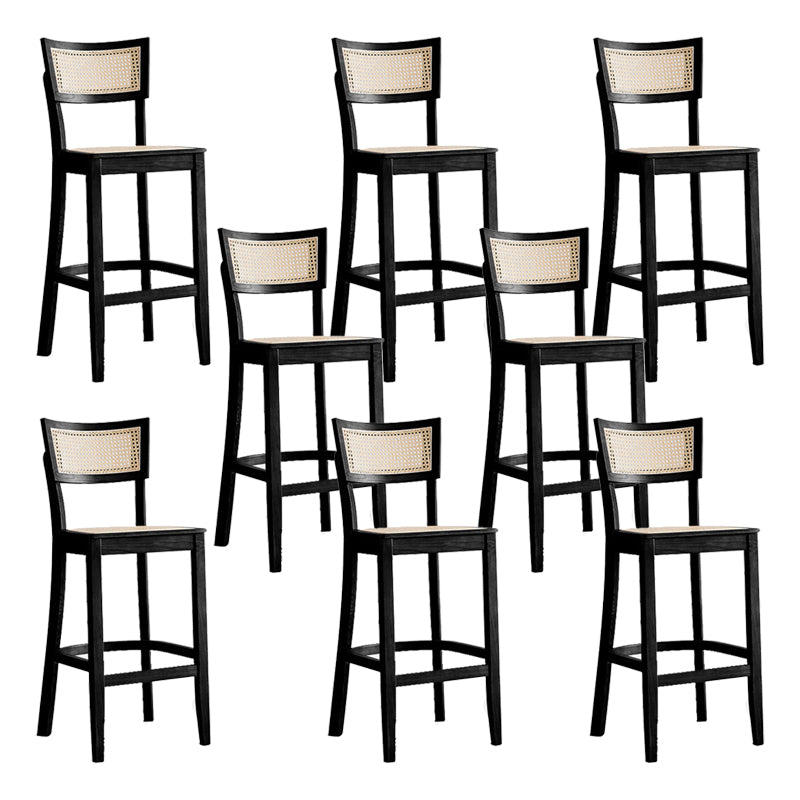Solid Wood Living Room Barstool  Contemporary Rattan Bar Stool