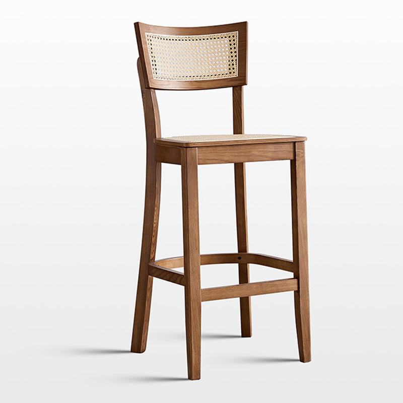 Solid Wood Living Room Barstool  Contemporary Rattan Bar Stool