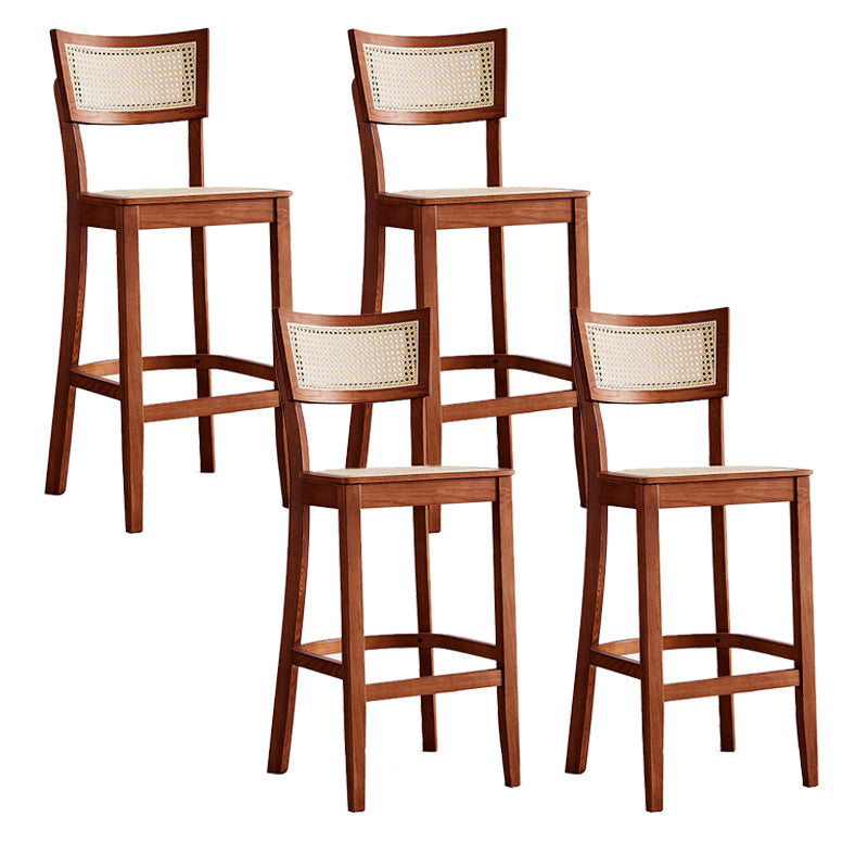 Solid Wood Living Room Barstool  Contemporary Rattan Bar Stool