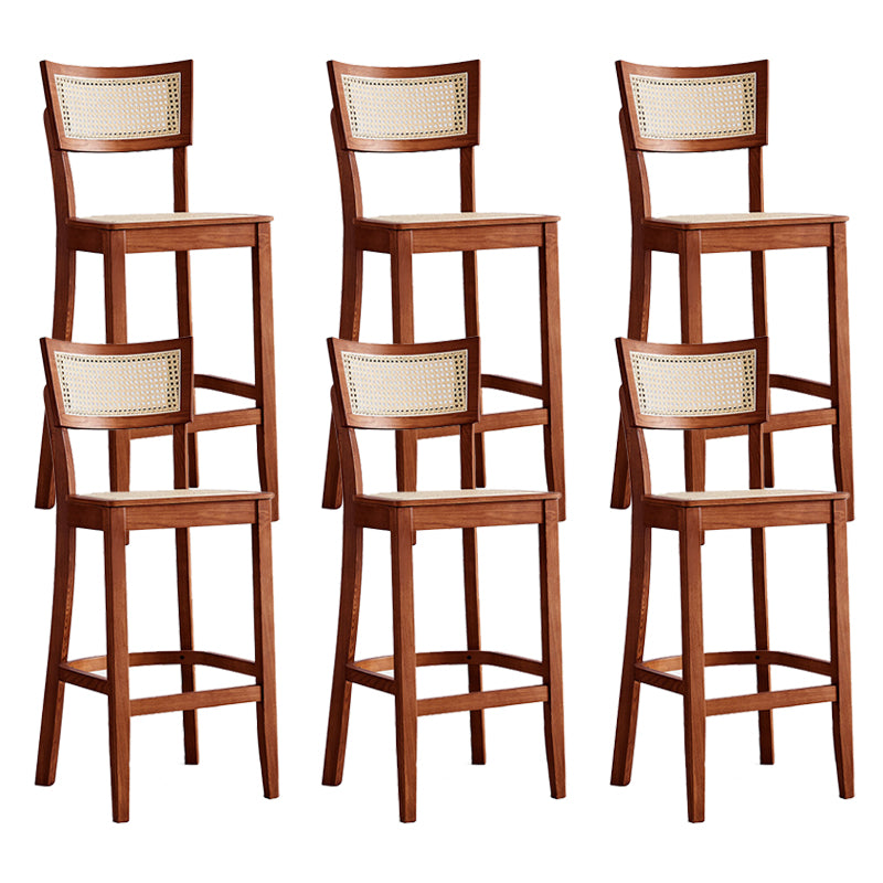 Solid Wood Living Room Barstool  Contemporary Rattan Bar Stool