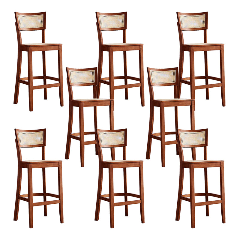 Solid Wood Living Room Barstool  Contemporary Rattan Bar Stool