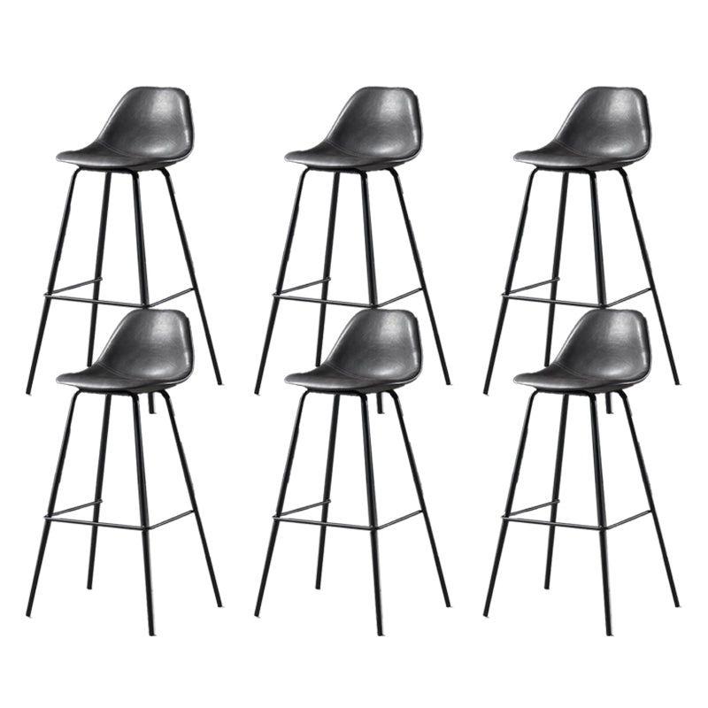 Leather Bar Stool Modern Low Back Counter Stool for Bristol with Metal Base