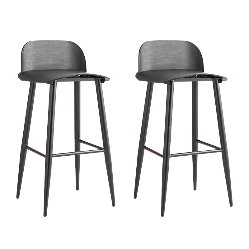 Glam Living Room Bar Height Stool Plastic Bar Stool with Iron Legs