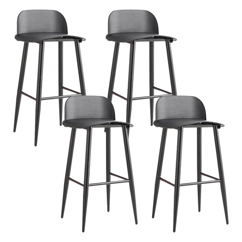 Glam Living Room Bar Height Stool Plastic Bar Stool with Iron Legs
