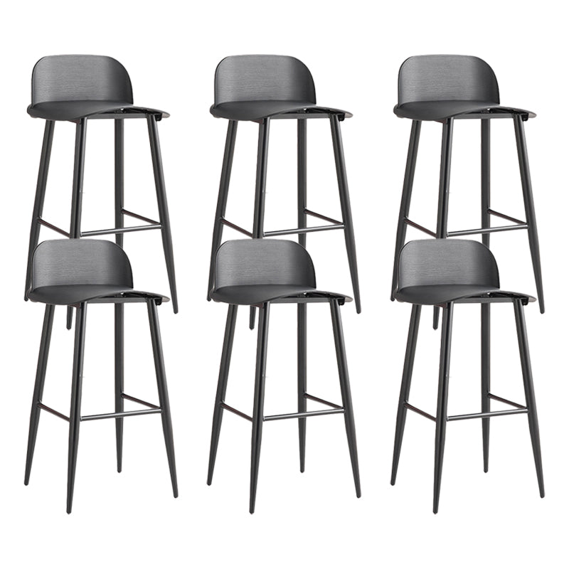 Glam Living Room Bar Height Stool Plastic Bar Stool with Iron Legs