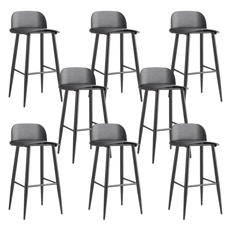 Glam Living Room Bar Height Stool Plastic Bar Stool with Iron Legs