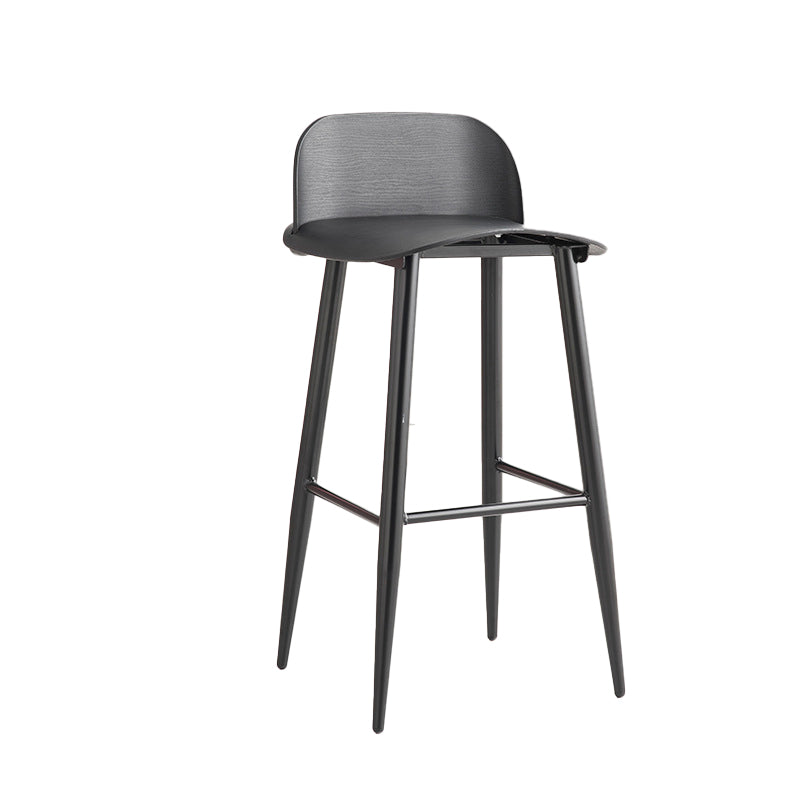 Glam Living Room Bar Height Stool Plastic Bar Stool with Iron Legs