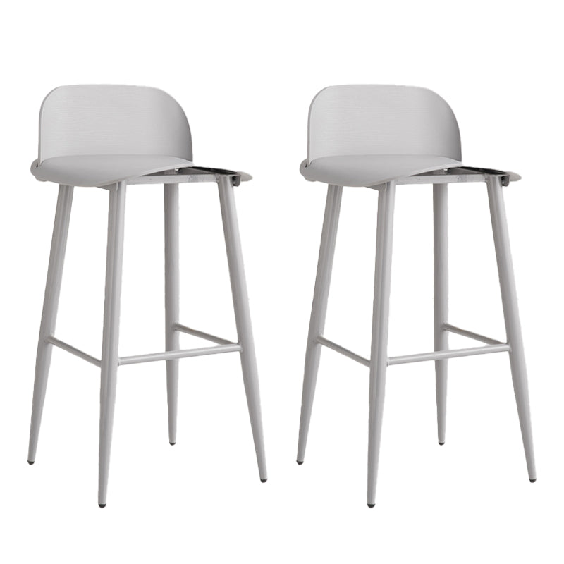 Glam Living Room Bar Height Stool Plastic Bar Stool with Iron Legs