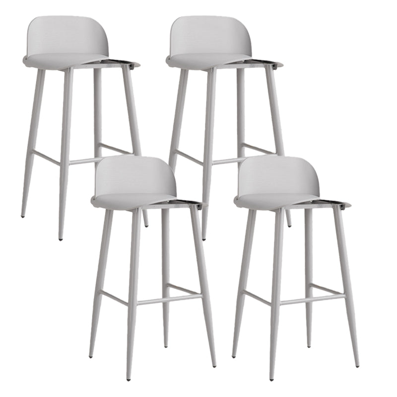 Glam Living Room Bar Height Stool Plastic Bar Stool with Iron Legs
