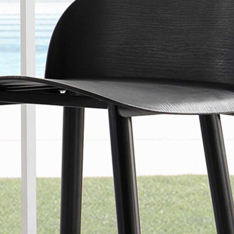 Glam Living Room Bar Height Stool Plastic Bar Stool with Iron Legs