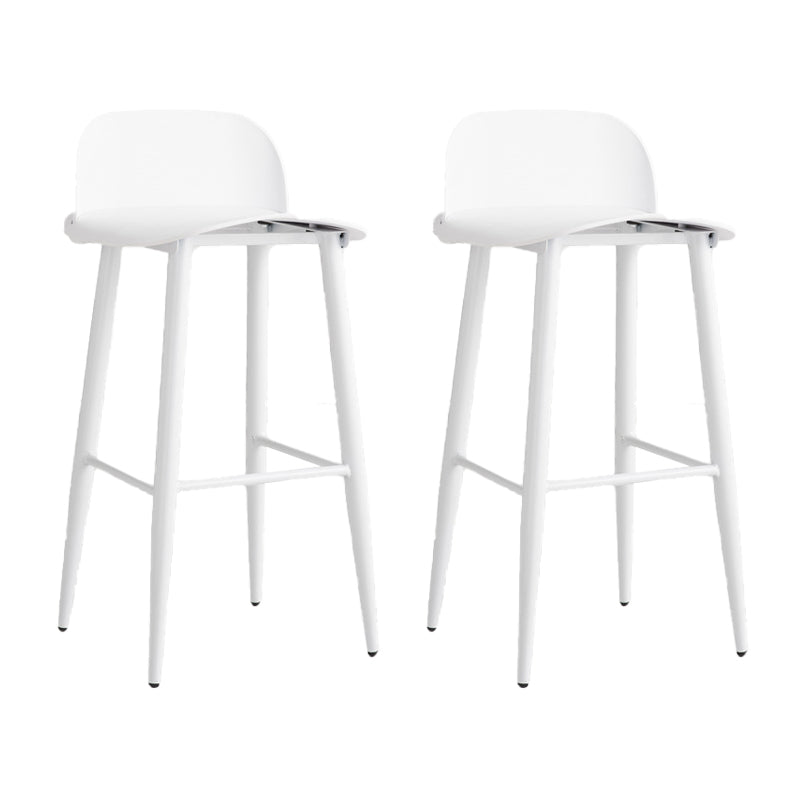 Glam Living Room Bar Height Stool Plastic Bar Stool with Iron Legs