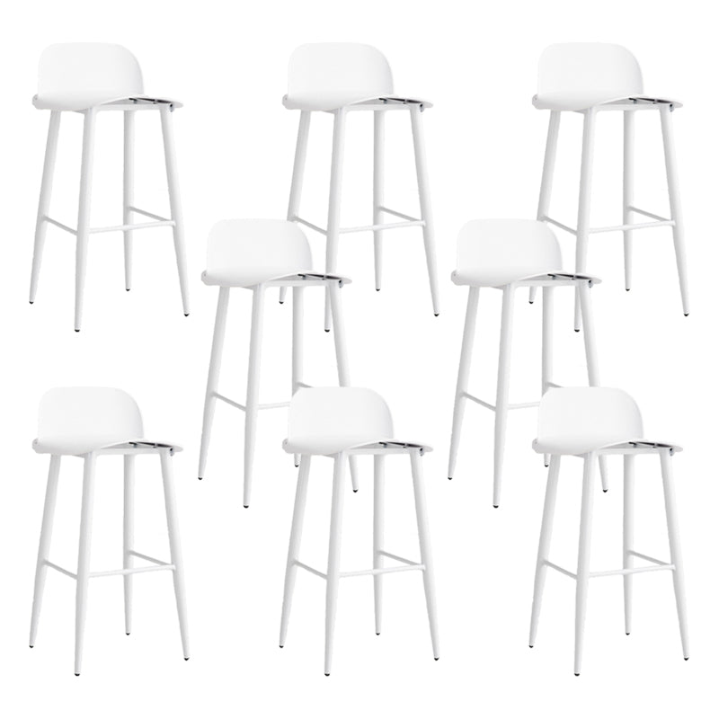 Glam Living Room Bar Height Stool Plastic Bar Stool with Iron Legs