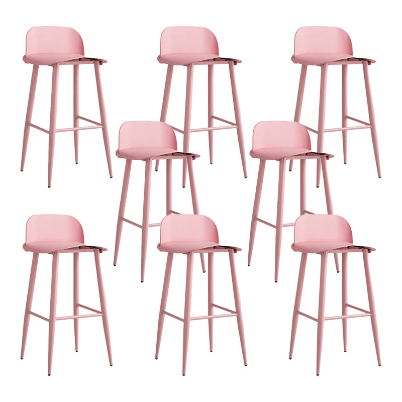 Glam Living Room Bar Height Stool Plastic Bar Stool with Iron Legs