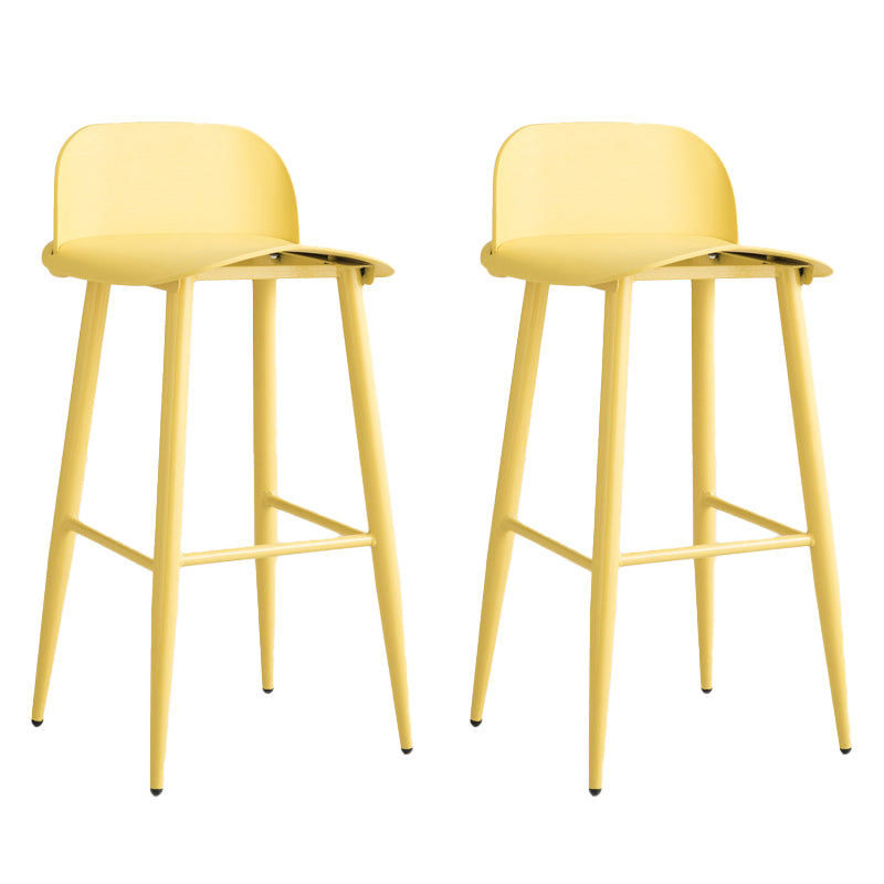 Glam Living Room Bar Height Stool Plastic Bar Stool with Iron Legs