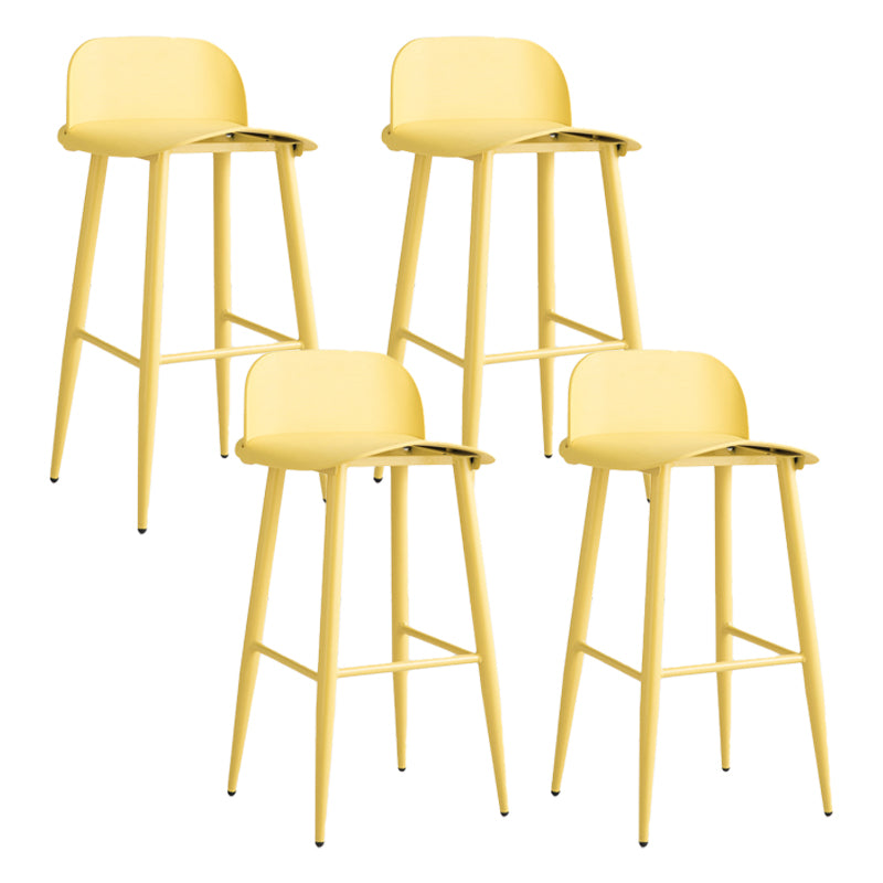 Glam Living Room Bar Height Stool Plastic Bar Stool with Iron Legs