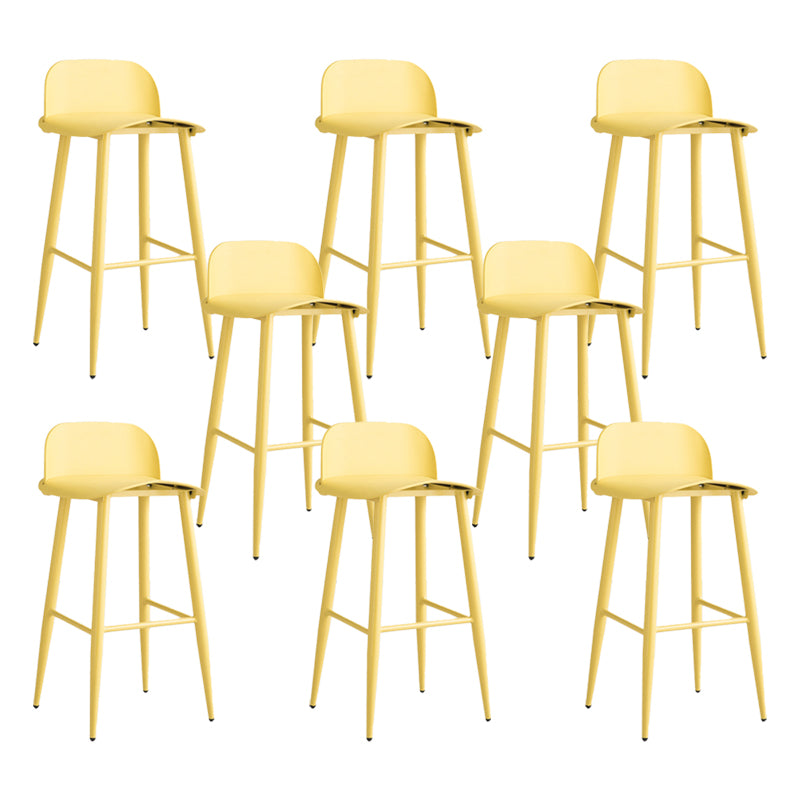 Glam Living Room Bar Height Stool Plastic Bar Stool with Iron Legs