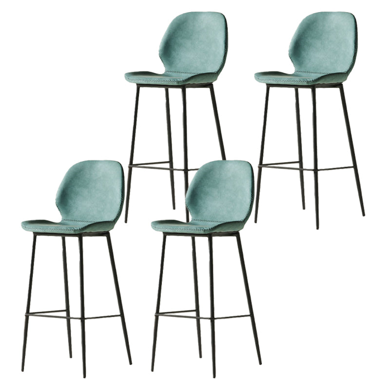 Contemporary PU Leather Bar Stool Low Back Upholstered Bar Stool