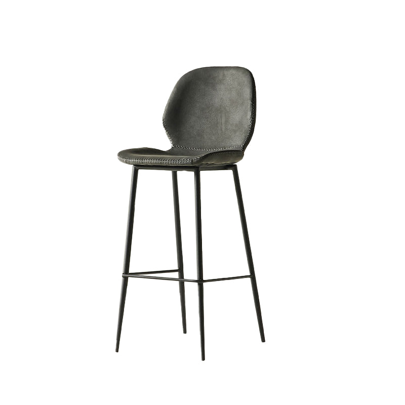 Contemporary PU Leather Bar Stool Low Back Upholstered Bar Stool