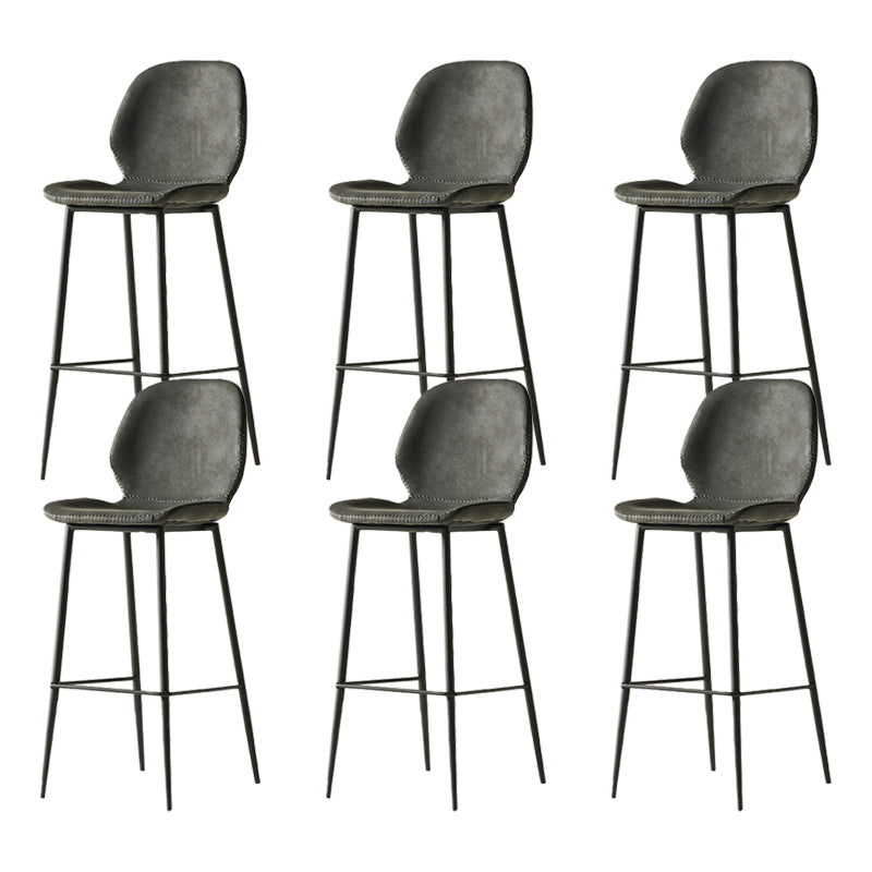 Contemporary PU Leather Bar Stool Low Back Upholstered Bar Stool