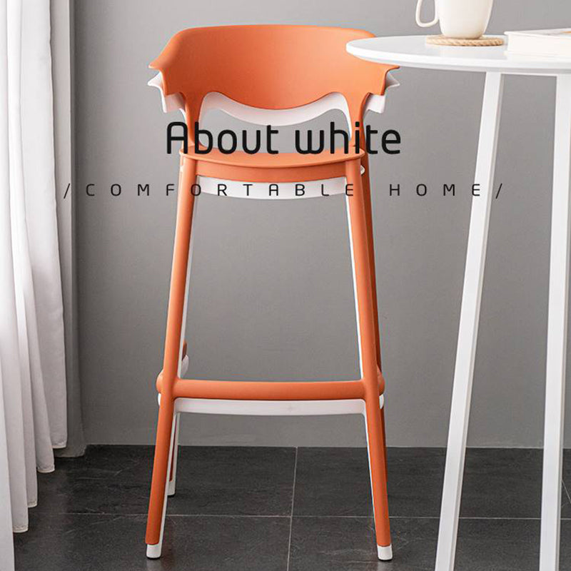 Industrial Stackable Bar Height Stool Plastic Low Back Bar Stool for  Dining Room