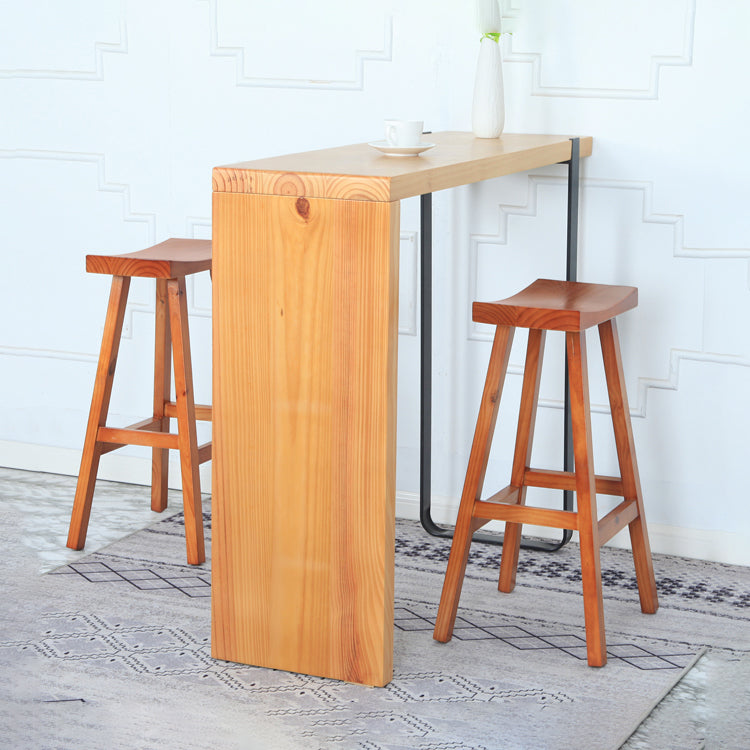 Industrial Solid Wood Bar Stool Backless Counter Stool for Outdoor
