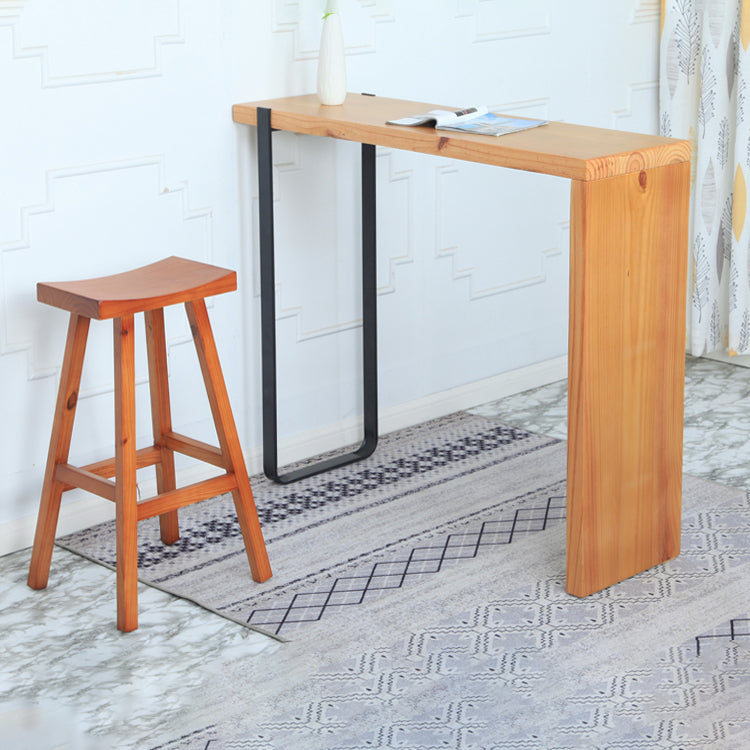 Industrial Solid Wood Bar Stool Backless Counter Stool for Outdoor