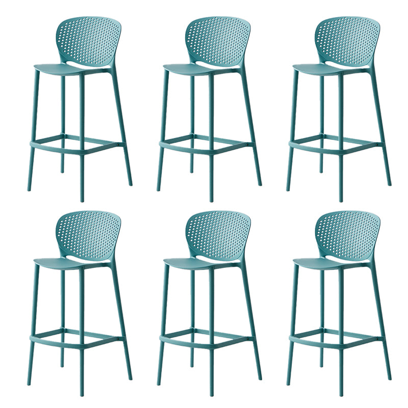 Industrial Stackable Armless Bar Stool Plastic Low Back Bar Stool