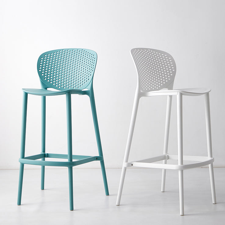 Industrial Stackable Armless Bar Stool Plastic Low Back Bar Stool