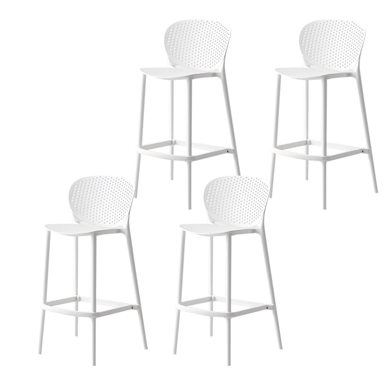 Industrial Stackable Armless Bar Stool Plastic Low Back Bar Stool