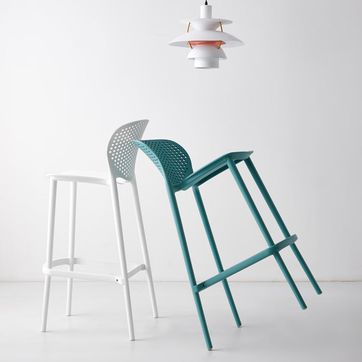 Industrial Stackable Armless Bar Stool Plastic Low Back Bar Stool