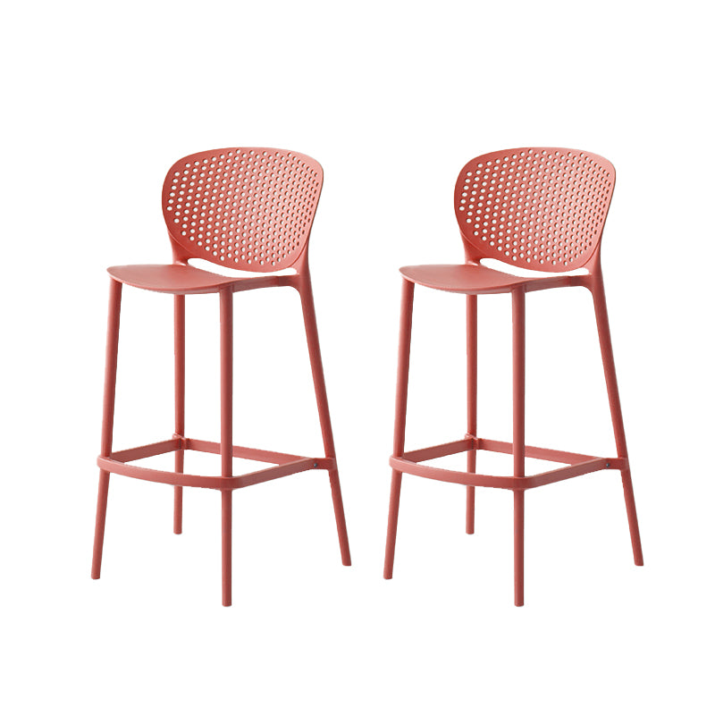 Industrial Stackable Armless Bar Stool Plastic Low Back Bar Stool