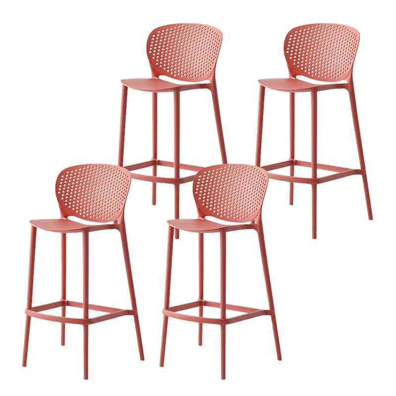 Industrial Stackable Armless Bar Stool Plastic Low Back Bar Stool