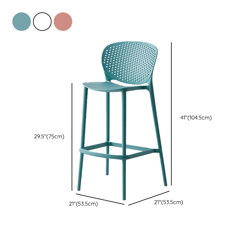 Industrial Stackable Armless Bar Stool Plastic Low Back Bar Stool