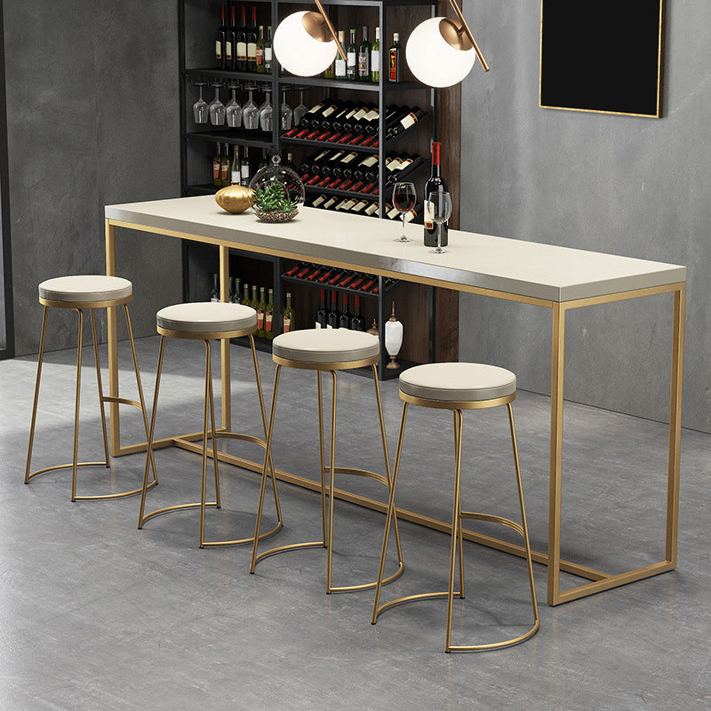 Glam Leather Bar Stool Backless Counter Stool for Bristol with Metal Legs