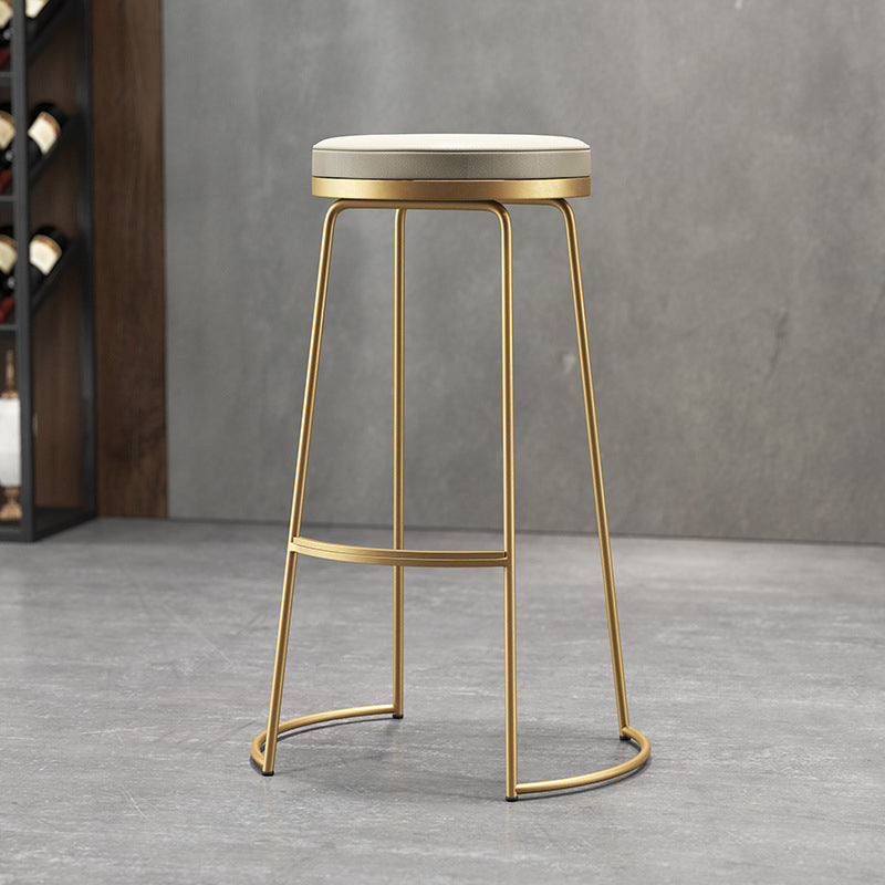 Glam Leather Bar Stool Backless Counter Stool for Bristol with Metal Legs