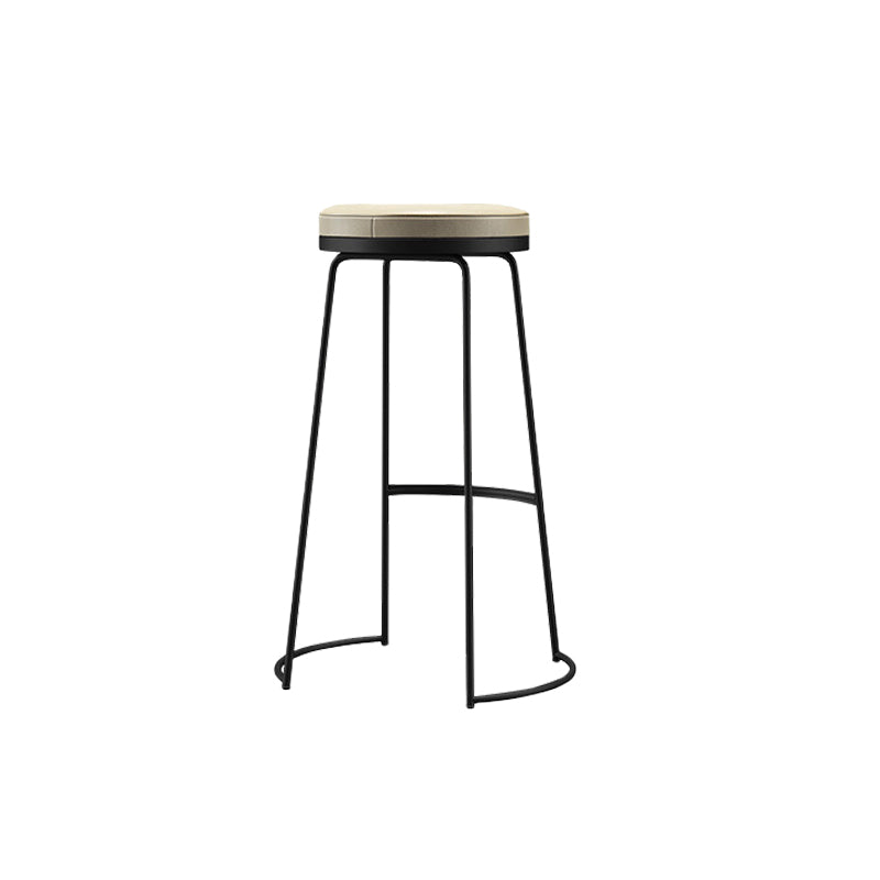 Glam Leather Bar Stool Backless Counter Stool for Bristol with Metal Legs