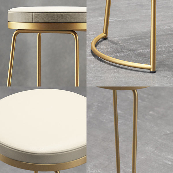 Glam Leather Bar Stool Backless Counter Stool for Bristol with Metal Legs