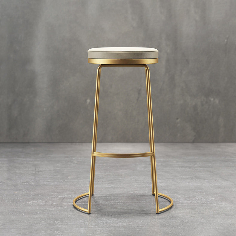 Glam Leather Bar Stool Backless Counter Stool for Bristol with Metal Legs