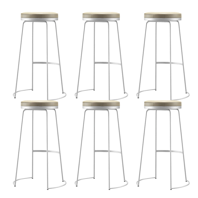 Glam Leather Bar Stool Backless Counter Stool for Bristol with Metal Legs