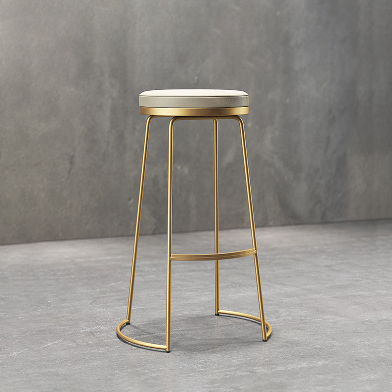 Glam Leather Bar Stool Backless Counter Stool for Bristol with Metal Legs
