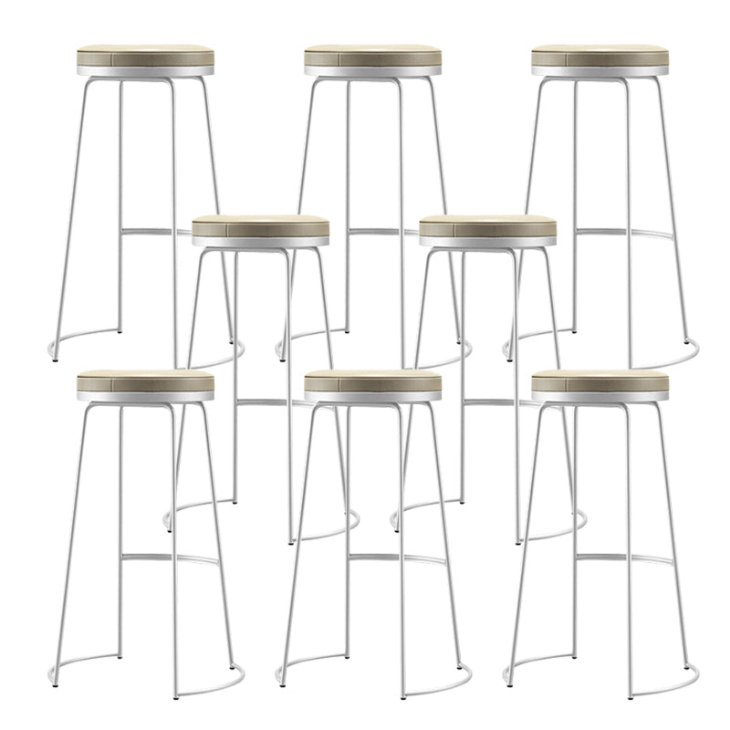 Glam Leather Bar Stool Backless Counter Stool for Bristol with Metal Legs