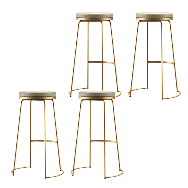 Glam Leather Bar Stool Backless Counter Stool for Bristol with Metal Legs