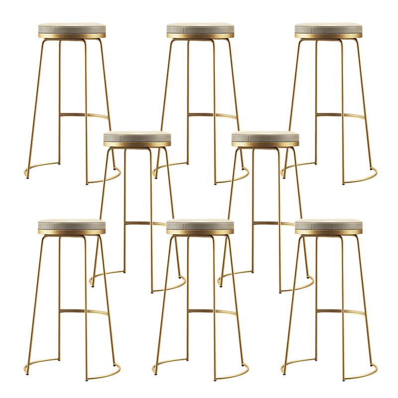 Glam Leather Bar Stool Backless Counter Stool for Bristol with Metal Legs