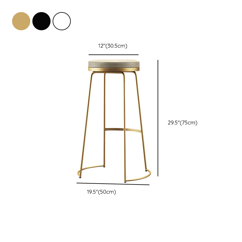 Glam Leather Bar Stool Backless Counter Stool for Bristol with Metal Legs