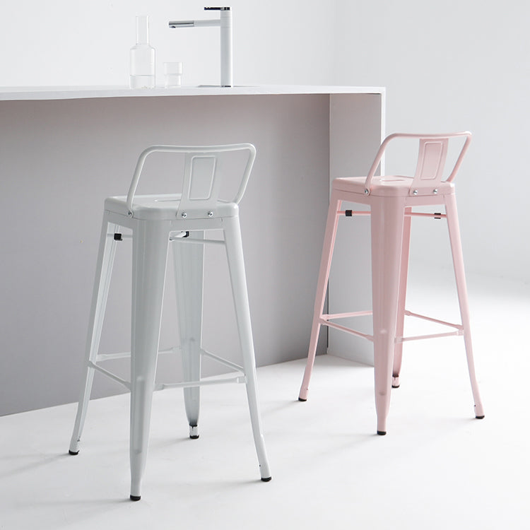 Outdoor-Indoor Metal Bar Height Stool Industrial Low Back Bar Stool