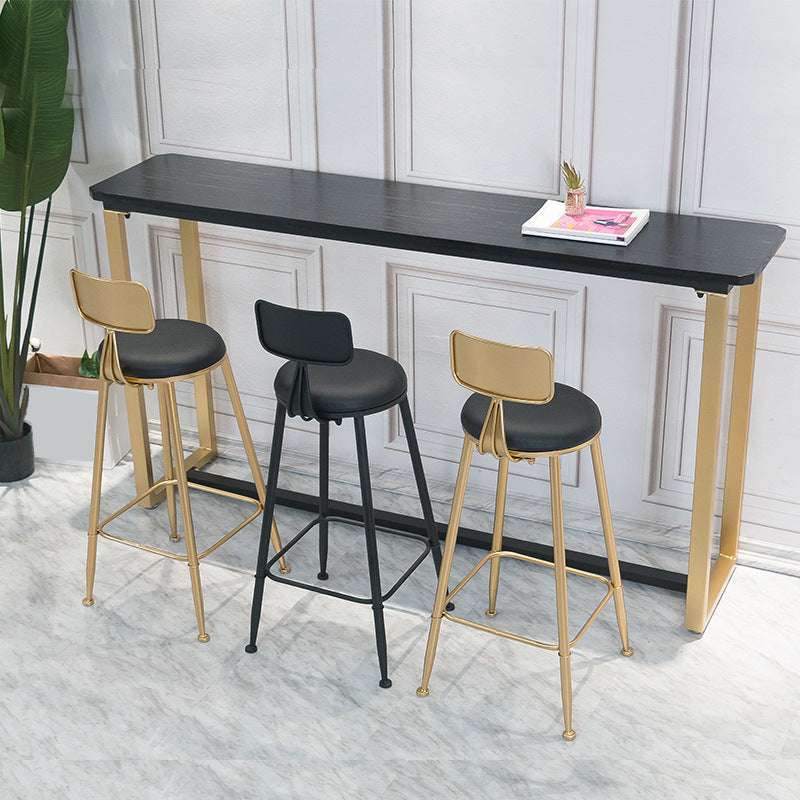 Leather Bar Stool Glam Armless Counter Stool for Living Room