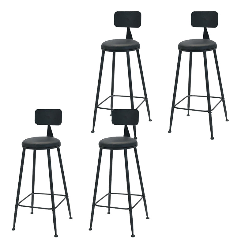 Leather Bar Stool Glam Armless Counter Stool for Living Room
