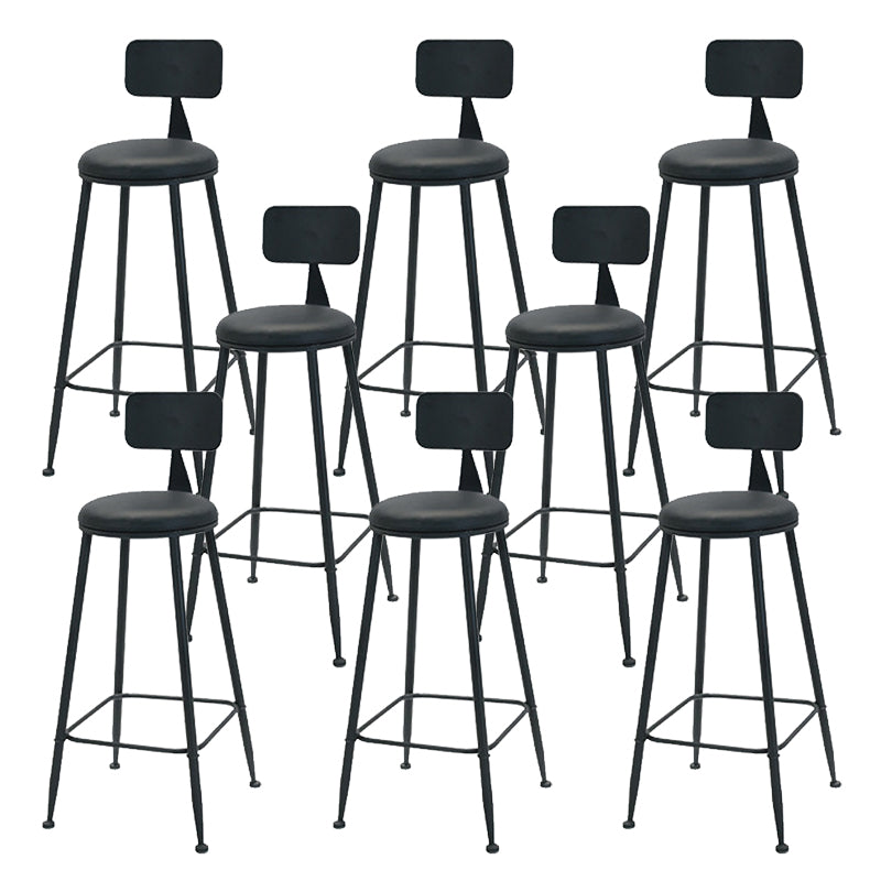 Leather Bar Stool Glam Armless Counter Stool for Living Room